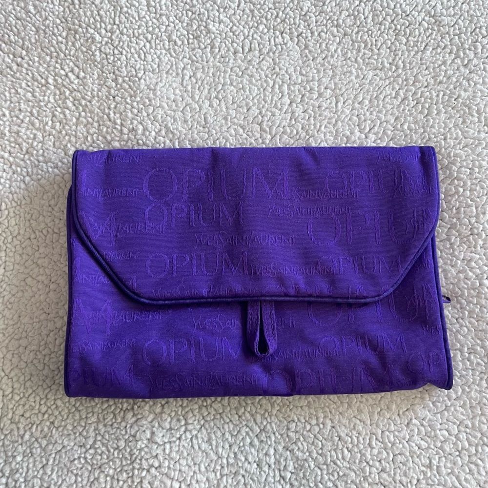 Yves Saint Laurent Opium Logo Purple Makeup Bag